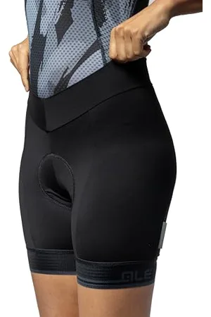 Alé Alé Cycling Solido Classico RL Pantaloncini da Ciclismo, Nero/Grigio Antracite, S Donna