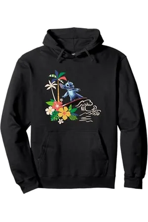 Disney Lilo & Stitch Surfing Stitch Vintage Floral Logo Felpa con Cappuccio