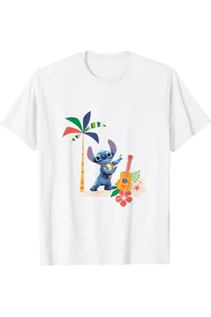 Disney Lilo & Stitch Hula Dancing Stitch Floral Logo Maglietta
