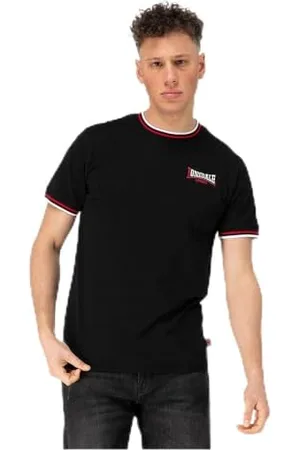 Lonsdale London Quin T-Shirt, Nero/Rosso/Bianco, L Male-Adulto