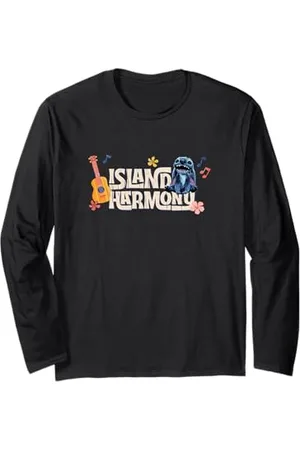 Disney Lilo & Stitch Island Harmony Distressed Logo Maglia a Manica