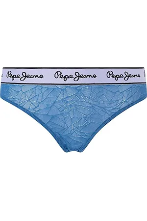 Pepe Jeans Mesh Thong, Intimo in Stile Bikini Donna, (Dulwich Blue),L