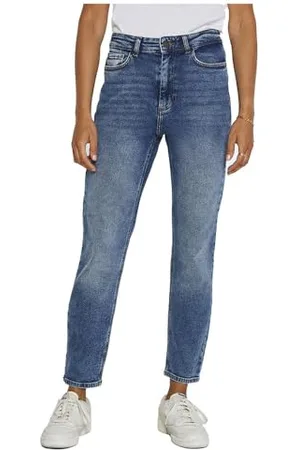 Noisy May NMMONI HW STRAGHT Ank Jeans AZ221DB Noos Tinta Unita, Dark Blue Denim, 27W x 30L Donna
