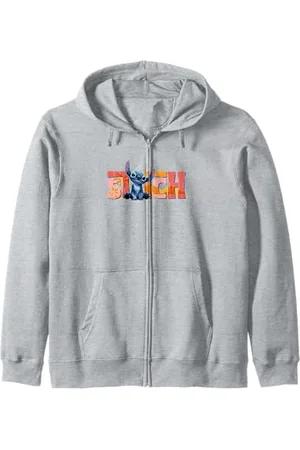 Disney Lilo & Stitch Cute Stitch Sitting Logo Felpa con Cappuccio