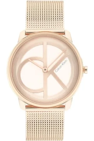Calvin Klein Orologio Analogico al Quarzo Per Uomo e Donna Collezione ICONIC MESH - 35MM con Cinturino in Maglia Metallica in Acciaio Inossidabile Color Rosso - 25200035