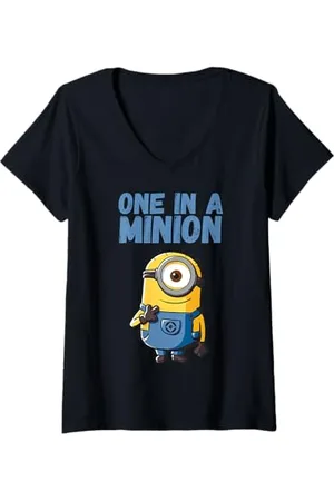 Minions Donna Minions Stuart One In A Minion Maglietta con Collo a V