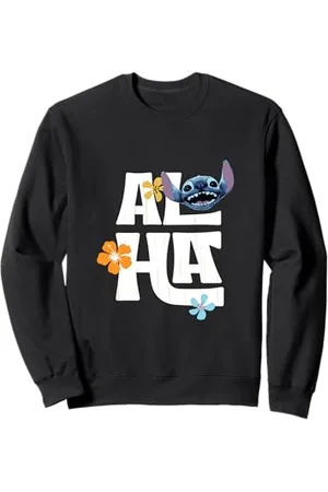 Disney Lilo & Stitch Aloha Distressed Floral Logo Felpa