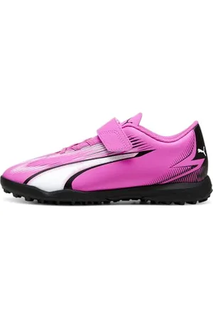PUMA Ultra Play TT V Jr, Soccer Shoe, Poison Pink White Black, 38.5 EU