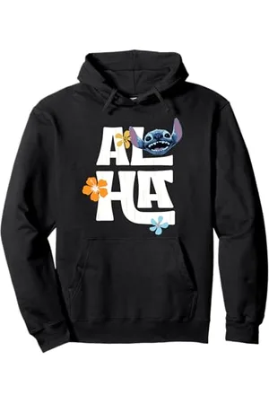 Disney Lilo & Stitch Aloha Distressed Floral Logo Felpa con Cappuccio
