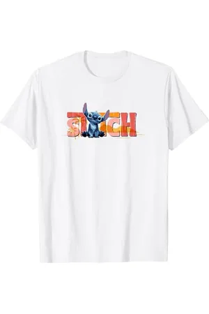 Disney Lilo & Stitch Cute Stitch Sitting Logo Maglietta