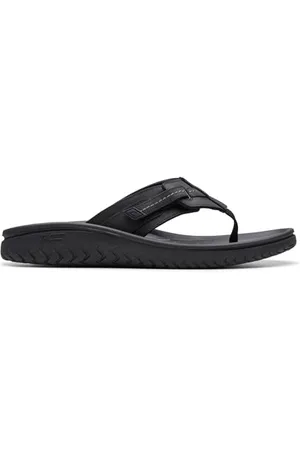 Clarks Wesley Sun, Infradito Uomo, Nero (Black Leather), 43 EU