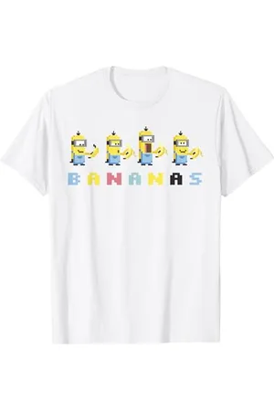 Minions Minions Bananas Pixel Foto di gruppo Maglietta