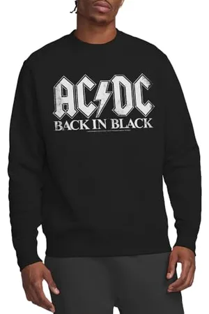 AC/DC Back in Black Crew Sweatshirt Maglia di Tuta, , S Unisex-Adulto