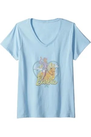 Barbie Donna - Cuore Occidentale Maglietta con Collo a V