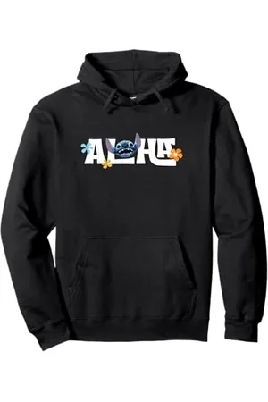 Disney Lilo & Stitch Aloha Floral Text Logo Felpa con Cappuccio