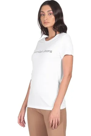 Calvin Klein Jeans Institutional Logo 2-Pack Tee J20j220161, Magliette a Maniche Corte Donna, (Bright White/CK Black), XXL
