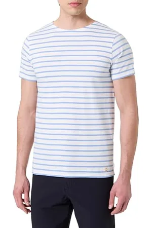 Armor.lux Armor Lux Marinière Manches Courtes col Rond en Coton Léger Héritage Homme T-Shirt, , L Uomo