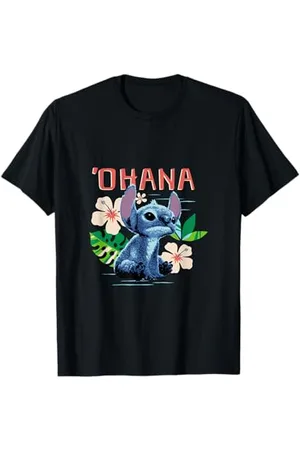 Disney Lilo & Stitch Ohana Sitting Stitch Cute Logo Maglietta