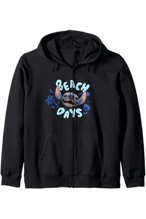 Disney Lilo & Stitch Beach Days Big Stitch Face Logo Felpa con Cappuccio