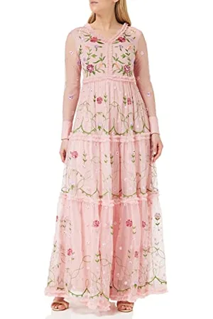Frock and Frill Abito Ricamato Floreale Vestito per Occasioni Speciali, , 44 Donna