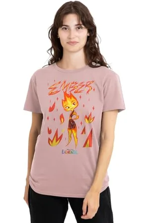 Disney Elemental Ember Fire Ladies T Shirt, Pink, , S Donna