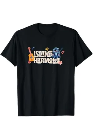 Disney Lilo & Stitch Island Harmony Distressed Logo Maglietta