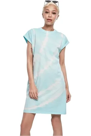 Urban classics Vestito da Donna Tie Dye, Aquablue
