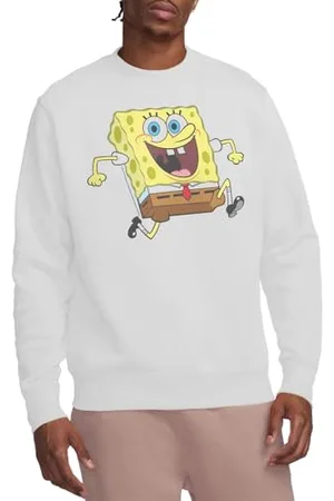 Spongebob Spongebob Happy Running Crew Sweatshirt Maglia di Tuta, , L Unisex-Adulto