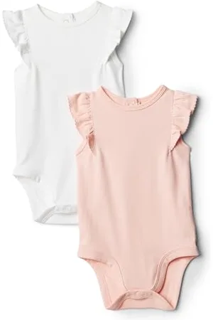 Amazon X Sofia Grainge Body Ricamato con Volant Bimba, Pacco da 2, , 3-6 Months