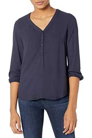 Amazon Camicia Popover con Maniche a 3/4 Donna, , S