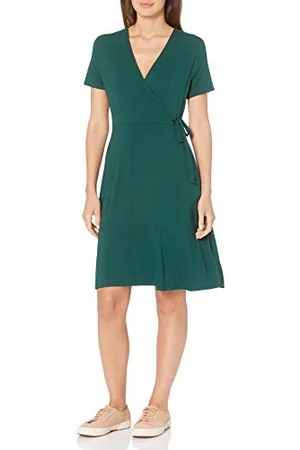 Amazon Abito Avvolgente a Maniche Corte Donna, , S