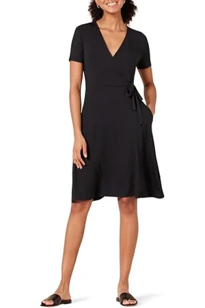 Amazon Abito Avvolgente a Maniche Corte Donna, , XS