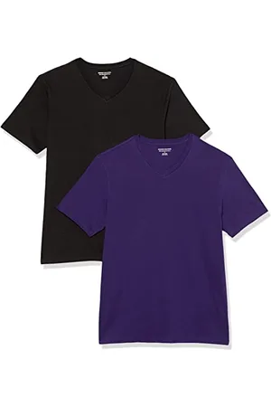 Amazon Confezione da 2 Magliette con Scollo a V a Maniche Corte vestibilità Slim Uomo, Pacco da 2, , XXL