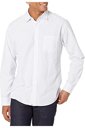 Amazon Camicia Casual in Popeline a Maniche Lunghe vestibilità Regular Uomo, , XL
