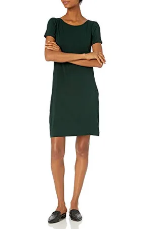 Amazon Abito al Ginocchio in Jersey con Scollo a Ballerina sulla Schiena dalla vestibilità Regolare (precedentemente Daily Ritual) Donna, , XS