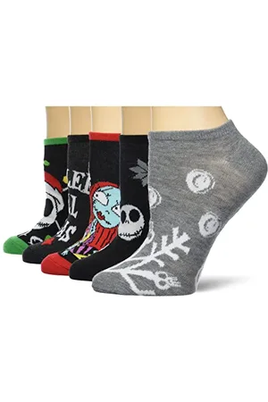 Disney Nightmare Before Christmas - Calzini da donna, confezione da 5, Rosso, 9-11