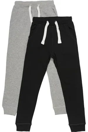 Minymo 2er Pack Sweat Pants/Freizeithose für Jungen Pantaloni, (Grigio Scuro/Nero 193), 5 Anni Bambino
