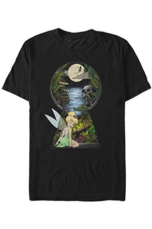 Disney Peter Pan-Keyhole Organic Short Sleeve T-Shirt, Black, XL Unisex