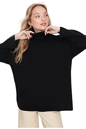 Trendyol Turtleneck Plain Oversize Sweater Maglia di Tuta, , L Donna