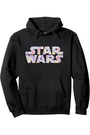 STAR WARS Iconic Spring Flowers Pastel Colors Big Chest Logo Felpa con Cappuccio