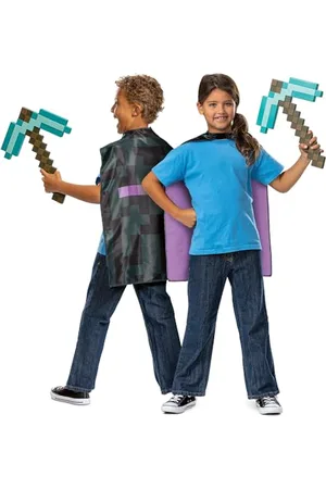Disguise Pickaxe And Cape Set, Official Minecraft Costume Accessories for Kids, One Size, , Taglia Unica Bambino