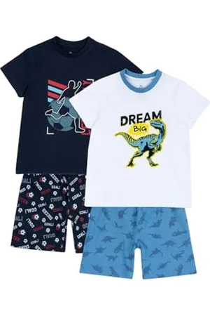 chicco Pigiami Bambino, Set di 2 Pigiami Corti, con T-Shirt e Pantaloncini, in 100% Cotone, Ideali per la Primavera e L