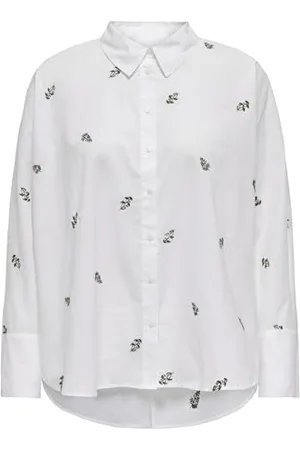 ONLY Onlnew Lina Grace LS EMB Shirt Noos Wvn Camicia a Maniche Lunghe con Chiusura a Bottoni, , XS Donna