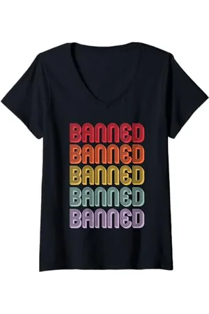 Banned Retro Donna Vietato Maglietta con Collo a V