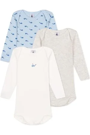 Petit Bateau A0d66 Noi Body A Maniche Lunghe, , 3 Anni (Pacco da 3) Unisex-Bimbi