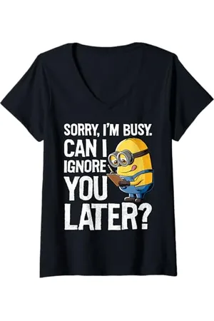 Minions Donna Minions Can I Ignore You Later Maglietta con Collo a V