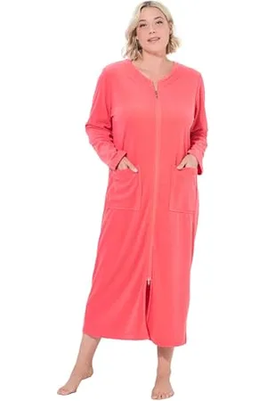 Ulla Popken Bademantel, 2-Wege-Zipper, Frottee, Kuschelweich Accappatoio in Spugna, , 62-64 Donna