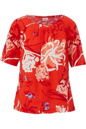 QS by s.Oliver 2145008 Camicia a Maniche Corte con Stampa Allover, , 50 Donna