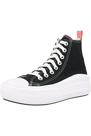 Converse Chuck Taylor all Star Move Canvas Platform, Sneaker, Black/Pink Salt/White, 38.5 EU