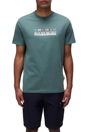 Napapijri Uomo T-Shirt a Maniche Corte Sere Bianco 3XL